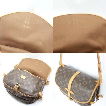  LOUIS VUITTON ルイヴィトン モノグラム ソミュール30 布袋付 M42256 ブラウン 一部地域を除き送料無料