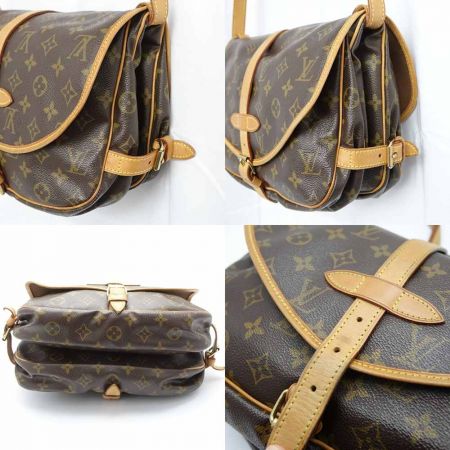  LOUIS VUITTON ルイヴィトン モノグラム ソミュール30 布袋付 M42256 ブラウン 一部地域を除き送料無料