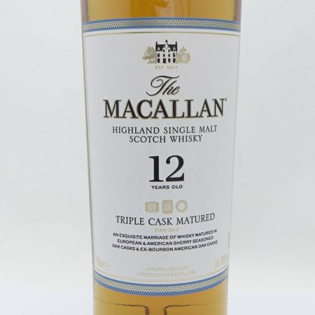  The MACALLAN マッカラン ウイスキー　40％　700ml　12年　箱付 一部地域を除き送料無料 未開栓