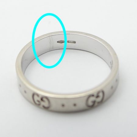  GUCCI グッチ リング K18 4.0g 約14号 750刻印　ホワイトゴールド
