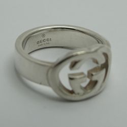 ◆◆ グッチ GGロゴ リング 指輪 インターロッキング シルバー Bランク