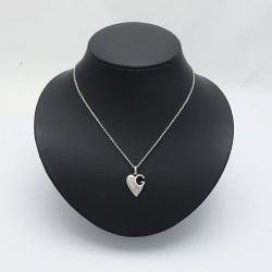 ◆◆ GUCCI グッチ SV インターロッキング ハートネックレス Bランク