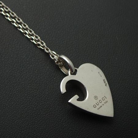  GUCCI グッチ SV インターロッキング ハートネックレス