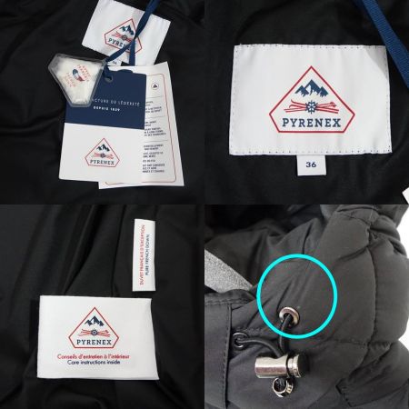  PYRENEX ダウンジャケット  36 ブラック 【一部地域を除き送料無料】
