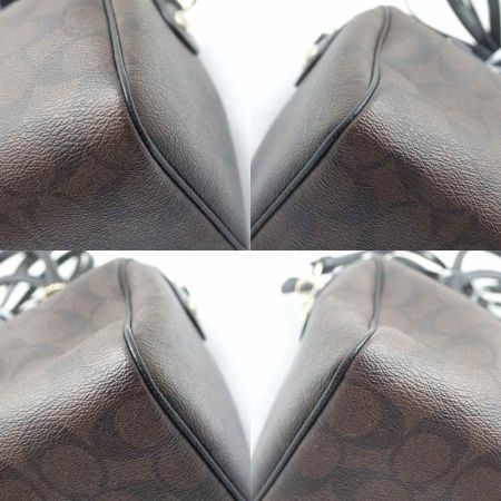  COACH コーチ 2WAYバッグ　ミニボストン F58312 ブラウン x ブラック 一部地域を除き送料無料