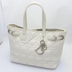 ◆◆ Christian Dior クリスチャンディオール パナレア ハンドバッグ 01-BO-1111 アイボリー 一部地域を除き送料無料 Cランク