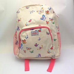 ◆◆ Cath Kidston キャスキッドソン 蝶柄　リュック　バックパック ホワイト/蝶柄 x ピンク 一部地域を除き送料無料 Sランク