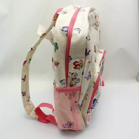  Cath Kidston キャスキッドソン 蝶柄　リュック　バックパック ホワイト/蝶柄 x ピンク 一部地域を除き送料無料