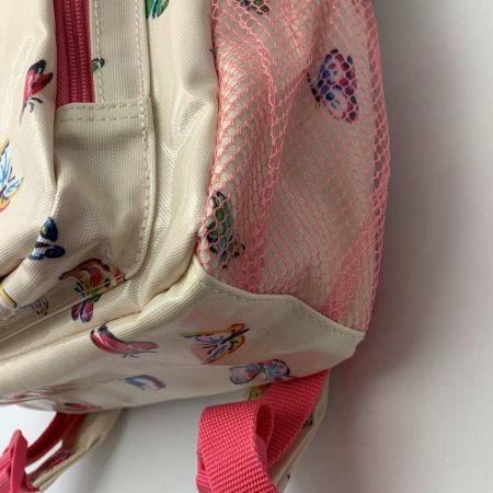  Cath Kidston キャスキッドソン 蝶柄　リュック　バックパック ホワイト/蝶柄 x ピンク 一部地域を除き送料無料