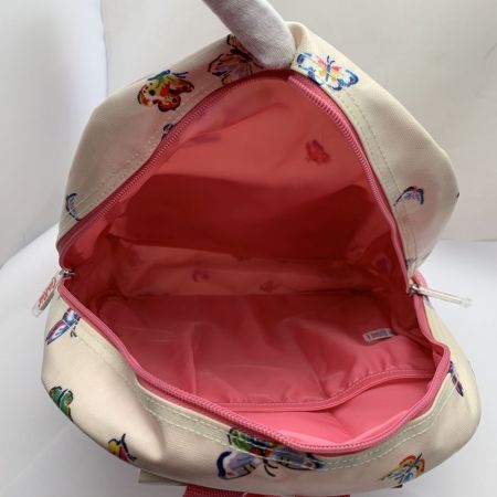  Cath Kidston キャスキッドソン 蝶柄　リュック　バックパック ホワイト/蝶柄 x ピンク 一部地域を除き送料無料