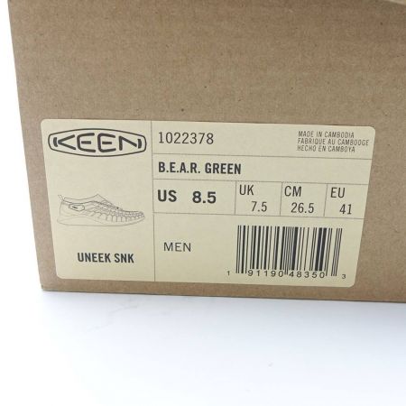  KEEN キーン ユニーク　スニーク　26.5cm　メンズ ブラック×グリーン x グリーン 一部地域を除き送料無料