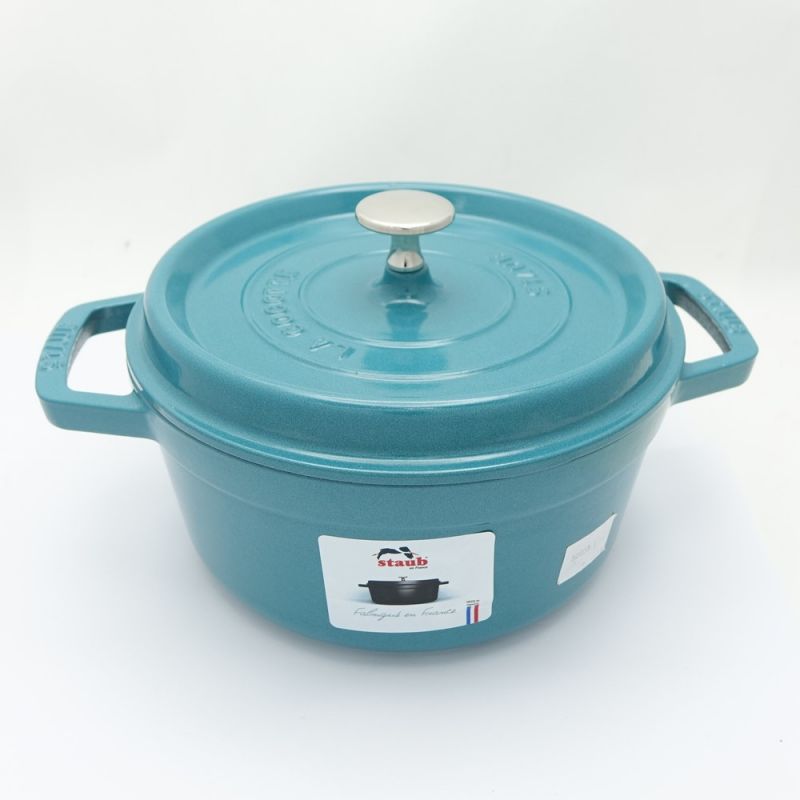 中古】 STAUB ストウブ ピコ・ココットラウンド 22cm 2.6L 箱なし