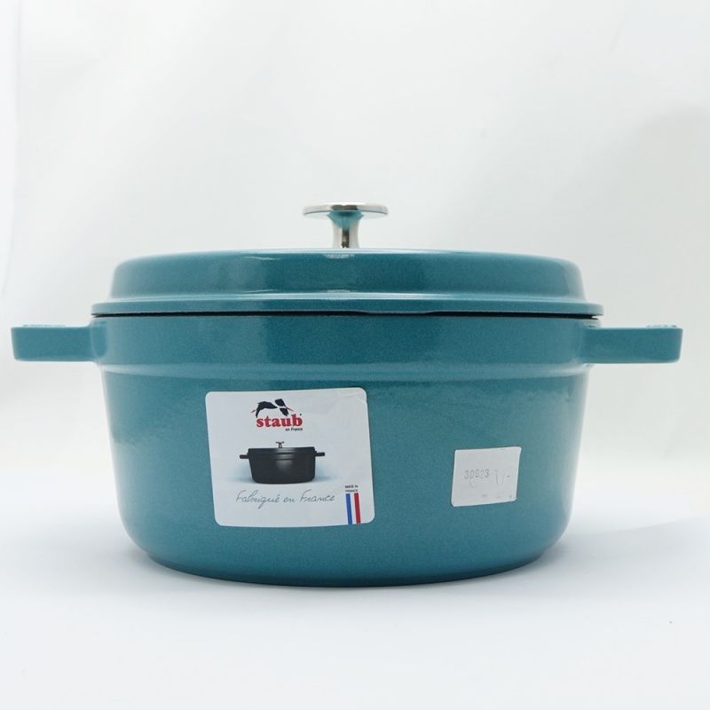 中古】 STAUB ストウブ ピコ・ココットラウンド 22cm 2.6L 箱なし