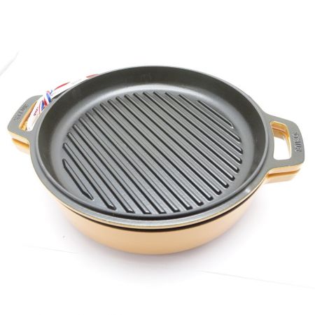  STAUB ストウブ Sukiyaki ＆　グリルパン　26cm マスタード 一部地域を除き送料無料