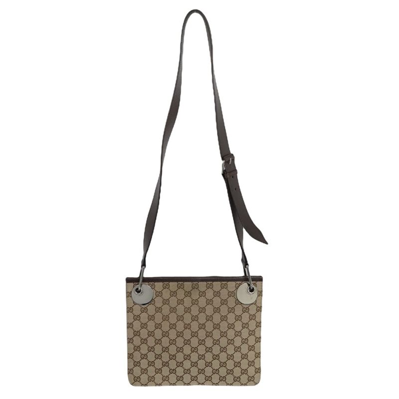 中古】 GUCCI グッチ GGキャンバス ショルダーバッグ 120841 ベージュ