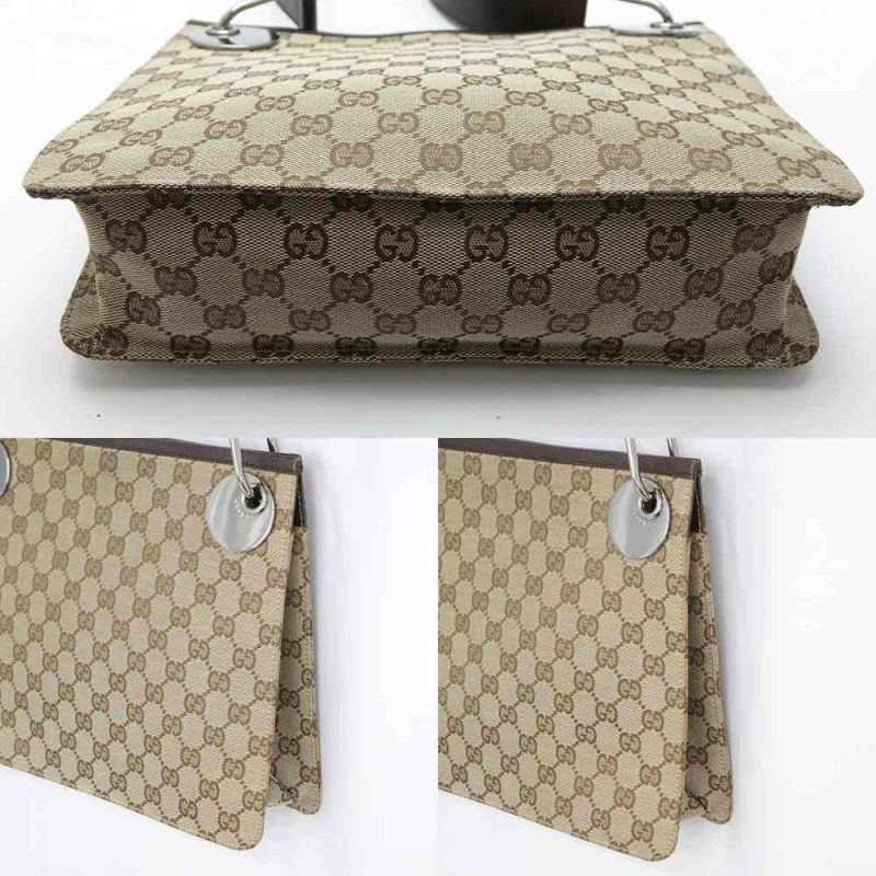 中古】 GUCCI グッチ GGキャンバス ショルダーバッグ 120841 ベージュ ...