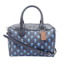 ◆◆ COACH コーチ バッドランズフローラルミニベネット F38160 ネイビー Bランク