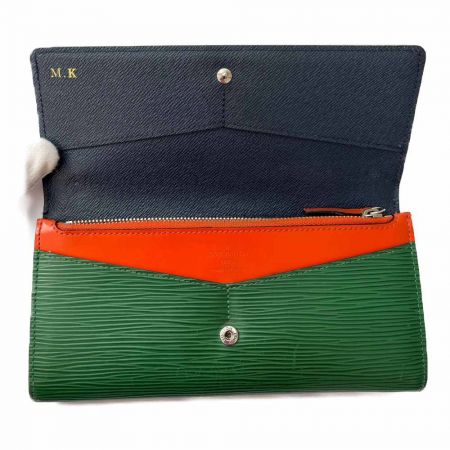  LOUIS VUITTON ルイヴィトン ポルトフォイユ フロール　エピ　イニシャル入 M60363 ネイビー×グリーン x グリーン