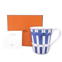 ◆◆ HERMES エルメス ブルーダイユールマグ 030338P ホワイト x ブルー 【一部地域を除き送料無料】 Sランク