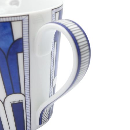  HERMES エルメス ブルーダイユールマグ 030338P ホワイト x ブルー 【一部地域を除き送料無料】
