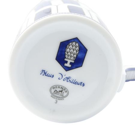  HERMES エルメス ブルーダイユールマグ 030338P ホワイト x ブルー 【一部地域を除き送料無料】