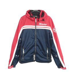 ◆◆ 56design ライディングウェア　S-Line ハーフメッシュパーカーMD レッド x ネイビー 一部地域を除き送料無料 Bランク