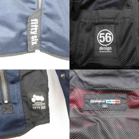  56design ライディングウェア　S-Line ハーフメッシュパーカーMD レッド x ネイビー 一部地域を除き送料無料