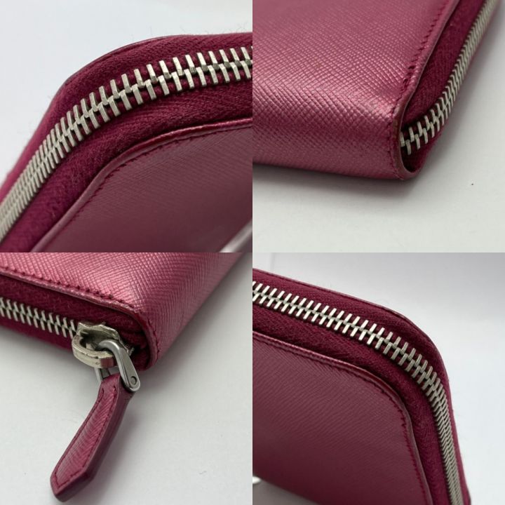 PRADA プラダ 長財布 ジップ渋い 1M0506 ピンク - 中古