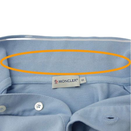  MONCLER モンクレール レディス　半袖ポロシャツ 116347 スカイブルー x ホワイト