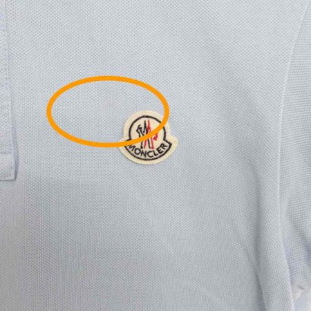  MONCLER モンクレール レディス　半袖ポロシャツ 116347 スカイブルー x ホワイト