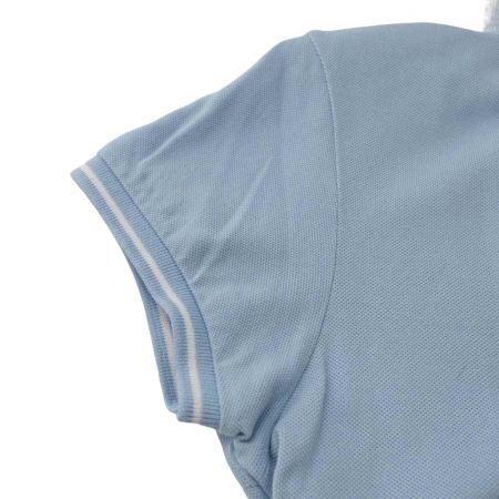  MONCLER モンクレール レディス　半袖ポロシャツ 116347 スカイブルー x ホワイト