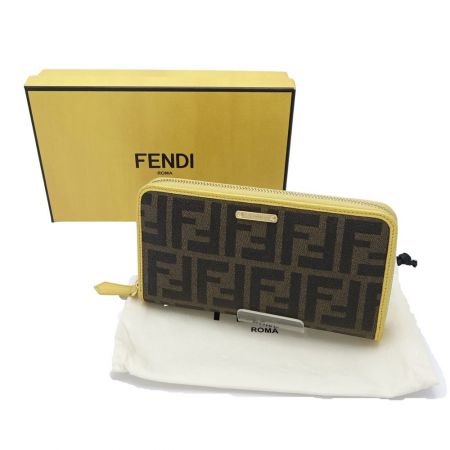  FENDI フェンディ ラウンドファスナー財布  ズッカ 8M0299 イエロー