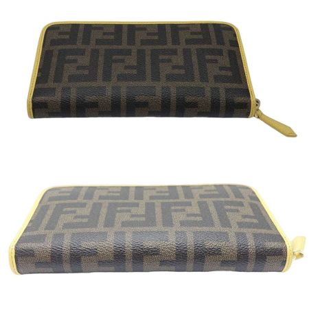  FENDI フェンディ ラウンドファスナー財布  ズッカ 8M0299 イエロー