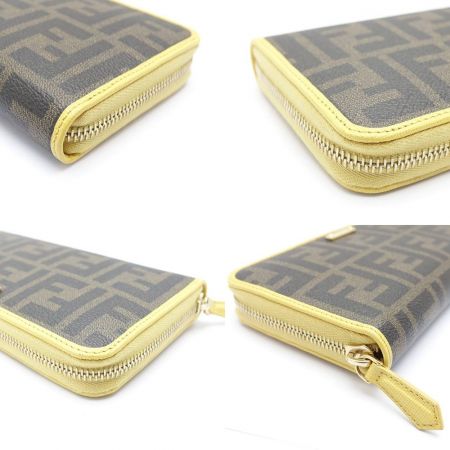  FENDI フェンディ ラウンドファスナー財布  ズッカ 8M0299 イエロー