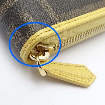  FENDI フェンディ ラウンドファスナー財布  ズッカ 8M0299 イエロー