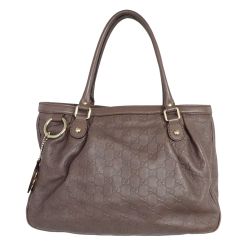 ◆◆ GUCCI グッチ グッチシマ　トートバッグ　ボールペン跡あり ブラウン Cランク