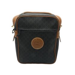 ◆◆ Longchamp ロンシャン ショルダーバッグ 黒/茶 x ブラウン Bランク