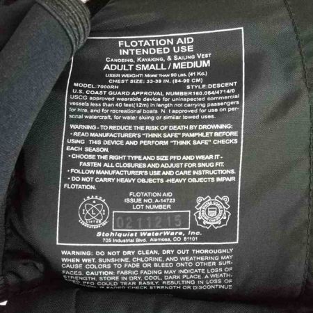  Stohlquist ライフジャケット  Descent 【一部地域を除き送料無料】