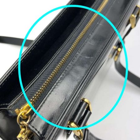  VERSACE ベルサーチ ハンドバッグ　飾りのチェーン欠品 ブラック