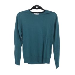 ◆◆ JOHN SMEDLEY ジョンスメドレー メリノウール クルー ネックセーター 　Sサイズ ディープエメラルド Sランク