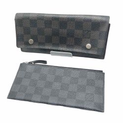 ◆◆ LOUIS VUITTON ルイヴィトン ダミエ ポルトフォイユ・ロン モデュラブル  N63084 ブラック イニシャル付 ホック破損有 財布 長財布 Bランク