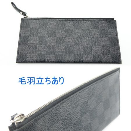  LOUIS VUITTON ルイヴィトン ダミエ ポルトフォイユ・ロン モデュラブル  N63084 ブラック イニシャル付 ホック破損有 財布 長財布
