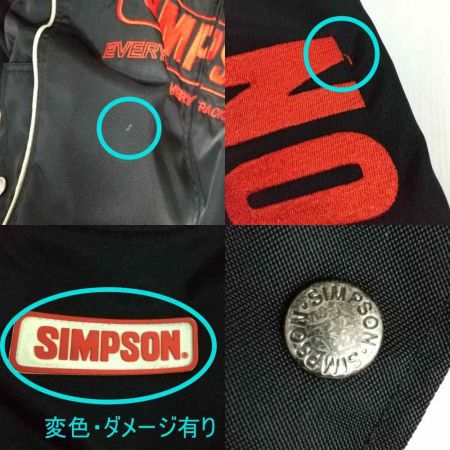  SIMPSON ライダージャケット　ナイロン　Mサイズ ブラック×レッド