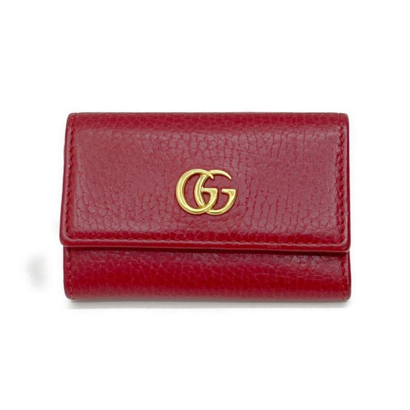 中古】 GUCCI グッチ GG マーモント キーケース 6連 456118 レッド