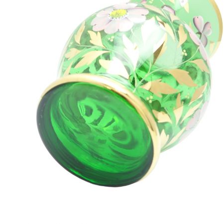   ボヘミアングラス　ハンドペイント　花瓶 高さ約23ｃｍ