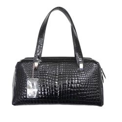 ◆◆ CROCODILE クロコダイル ハンドバッグ　 ブラック Aランク