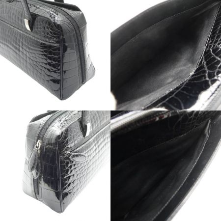  CROCODILE クロコダイル ハンドバッグ　 ブラック