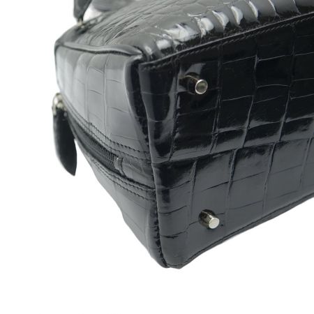  CROCODILE クロコダイル ハンドバッグ　 ブラック