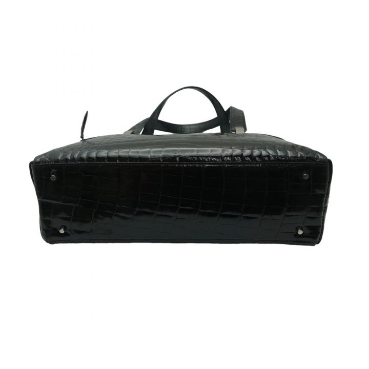 CROCODILE クロコダイル ハンドバッグ ブラック - 中古バッグ