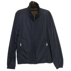 ◆◆ PRADA プラダ リバーシブルナイロンジャケット UGW660 ネイビー×ブラウン x ブラウン メンズLサイズ Bランク